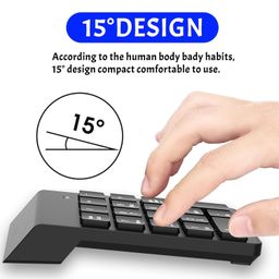 tatmohik Number Pad Wireless Numeric Keypad Numpad 18 Keys with a 2.4GHz USB Receiver,Portable and Upgraded 10-Key Financial Accounting Numeric Pad for Surface Pro/laptops/desktops/PC image 4