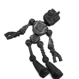 CERO 3D Printed Flexi Print-in-Place Fokobot 2.0 (Robot) (Black PLA Plastic) image 3