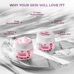 Dabur Gulabari Moisturizing Cold Cream 100gm + Gualabari Lip Balm 8gm | With Goodness of Natural Rose Oil & Vitamin E | Intense Hydration and Deep Moisturization | For Smooth & Soft skin | All Skin types image 3