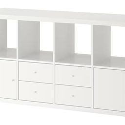 marias kommerce All Media KALLAX Shelving Unit with 4 Inserts, White, 147x77 cm (57 5/8x30 1/8 ") image 1
