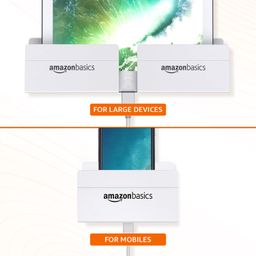 amazon basics Wall Mounted Mobile Holder Storage Case for Phones with Strong Adhesive Strips,Wall Mount Mobile Stand/Multi Purpose Stand with Hole for Phone Charging (White) image 3