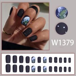 Buddy Jelly Trends Premium Designer 24pcs Stick-on Nails set, with Easy Glue Tab application, Nails are Reusable & Unbreakable (W1379) image 2