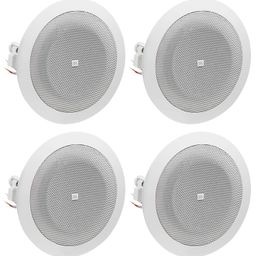 JBL 8124-4 Inch Full-Range In-Ceiling Loudspeaker With 70 Volt/100 Volt Taps (4 Pack), White image 1