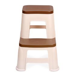 oaknest unboxing furniture OAKNEST STL31 Multi-Colour 2-Step HeavyDuty Plastic Multi Purpose Stool for Home,Office and Kitchen Use (Color : Brown/Beige ; Count : 1 Piece) image 3