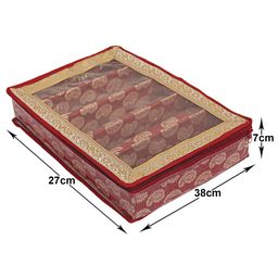 Kuber Industries Multipurpose Teardrop Pattern Laminated 5 Rod Bangle Box/Organizer/Case with Tranasparent Top (Red)-47KM0497 image 5