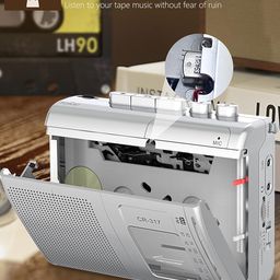 Gracioso Portable Cassette Player Recorder with Bluetooth Transmitter, AM FM Walkman Cassette Player with Headphone Jack & Big Speaker,Microphone Jack, 2*AA Battery Opearated Cassette Tape Player image 4