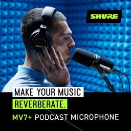 Shure MV7+ Podcast Microphone. Enhanced Audio, LED Touch Panel, USB-C & XLR Outputs, Auto Level Mode, Digital Pop Filter, Reverb Effects, Podcasting, Streaming, Recording - Black image 4