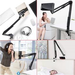 SUBTON Overhead Tripod Gooseneck Mobile Stand for YouTube Video Recording Online Classes Cooking and Sketch Videos | Compatible with All Smartphones Tabletop image 3