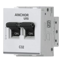 Anchor by Panasonic UNO Mini Roma Plus 16 Amp Double Pole C Curve Mini MCB | ISI Marked Double Pole 16A Mini MCB (89988) image 1
