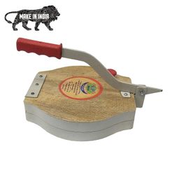 riderev Manual Heavy Round Wooden Board Papad-Puri Press Maker Plywood Machine with Iron Handle Papad Maker Machine (Multicolor) image 1