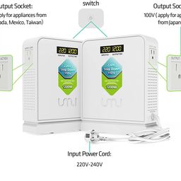 UMI 220V to 110V Step Down Voltage Converter 1200Watts Capacity with 2 Output in 110V and 100V image 3