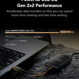 Lexar Armor SL700 Portable SSD, 2TB, up to 2000MB/s Read, up to 2000MB/s Write, Compatible w/Type-C Laptops, iPhone 15, Smartphones, Tablets, PS5, Xbox, USB 3.2 Gen 2x2, Slim and Lightweight image 3
