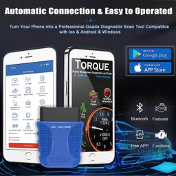 ikikin OBD2 Scanner Code Reader FA40 Auto Diagnostic Scan Tool Car Fault Check Engine Light Wireless Car Code Reader Compatible with iOS & Android Bluetooth 4.0 Auto Code Scanne image 4