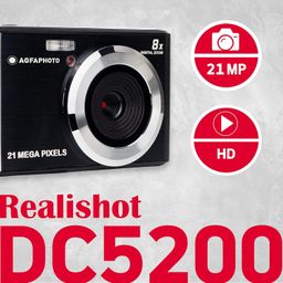 AGFAPHOTO Realishot DC5200 Compact Digital Camera – 21MP, 8X Digital Zoom, 720p Video, 2.4" LCD, Scene Modes, SD Card Support, Rechargeable Battery – Ideal for Travel, Events & Daily Use image 2