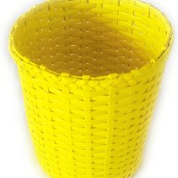 Sonas Creation Paperus, Small Size 8 Inch TALL, 5 Liter, Yellow, Open Top Waste Basket, Dustbin, Trashcan, Paper Bin, Vaastu, Eco-friendly, Handmade, of Paper Ropes image 1