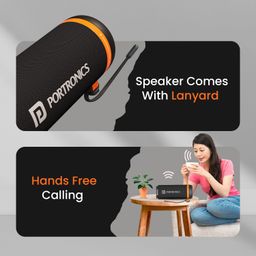 Portronics 15W Breeze 7 Wireless Bluetooth Speaker with Rotational Volume Control, Upto 6 Hours Playtime, Bluetooth 5.4V, Passive Bass Radiator, TWS Mode, RGB LED Lights, Type C Charging(Black) image 3