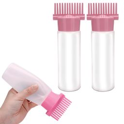 temperia Hair Oil & Serum Applicator Comb Bottle for Scalp and Massager - Empty Dispenser Tool Applier for Head Oiling & Applying (2pcs) (Random Colour) image 1