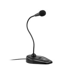 FRONTECH Flexible 3.5mm Jack Microphone for PC Desktop, Mic for Gaming | Plug & Play | On/Off Switch | Adjustable Mic Boom & Wide Angle Coverage | Noice Rejection | 1 Year Warranty (Black) image 1