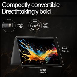 HP Spectre x360, Intel Evo Core Ultra 7 155H, Built-in AI, 16-inch (40.6 cm), WQXGA 400 nits 120Hz, 16GB LPDDR5x, Touch, 1TB SSD, FPR, 9MP IR Camera, Backlit KB (Win 11, Black, 2.07 kg), aa0015TU image 4