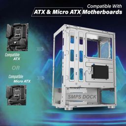 GEONIX Tempered_Glass X30 ATX Gaming Cabinet/Computer Case with 3 RGB Fans,USB 2.0 Slot,2 HDD Slots,USB 3.0 Slot,7 Expansion Pci Sockets,Top Mounted Mic and Audio Port(White) image 5