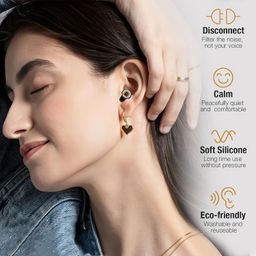 RUNMAY Ear Plugs for Noise Reduction, Soft Silicone Earplugs for Noise Cancelling, Ear Buds for Sleeping, Flight Travel, Studying - Includes 6 Ear Tips (S/M/L), Black image 4