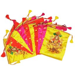 generic Pack of 10 Varalakshmi Potli Bags for Returning Purposes - Thamboolam Bags (Multi-Color) image 3