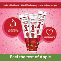 GLIMLACH Apple Cider Vinegar Effervescent Tablet for weight loss with vitamin B6 & B12 100% vegan No added Sugar Easy to carry & consume (Apple, 20 Tablets) (Apple) image 4