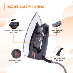 amazon basics 750 Watt Dry Iron with Non-Stick Soleplate|Black image 3