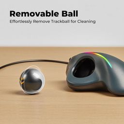 porlei Trackball Mouse Wired, Ergonomic Comfort Design Reduces Muscle Strain, USB Plug&Play, Easy Thumb Control, Precision Tracking with 5 Adjustable DPI, RGB Rollerball Mouse Compatible for PC, Mac, Windows image 5