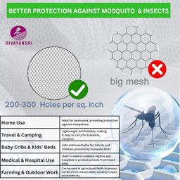 Divayanshi Foldable Polycotton Mosquito Net (Machhardani) for King Size Bed (Blue, 7x7 ft) | Strong, Breathable & Lightweight | Easy Setup, Durable & Portable | Full Protection for Home & Travel. image 2