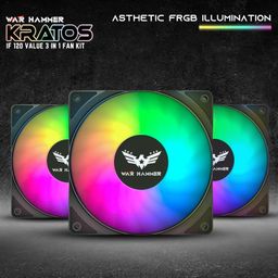 WAR HAMMER Kratos 120 mm Auto RGB Kit Value Series 1500 RPM Case Fan/Cooler with PWM Connector (3) image 2