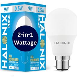 Halonix 2 in 1 All Rounder 9W,0.5W B22D Led Bulb Cool White & Off White,Pack of 1, Multi Wattage with Adjustable led Light image 1