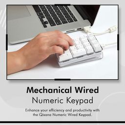 Mechanical Numeric Keypad GATERON Red Switch Wired Gaming Keypad Crystal Case White Backlit 21 Keys Mini Numpad Portable Keypad Extended Layout White Magicforce by Qisan image 4