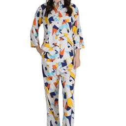 rai sahab Women's Co-ord Set REon Top and Trouser Pant Set |Two Piece Coord Set | Formal Cord Set(88905WHITE) image 1