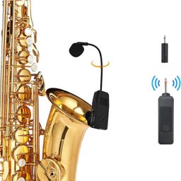 MICVISTA Wireless Saxophone Microphone System, Clip-on Instrument Microphone, Multi-Purpose, Wireless Receiver and Transmitter, 180 Foot Range image 1