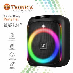 TRONICA 6.5" Thunder Rowdy PartyPal 50W Speaker with with Dual Wireless Digital IC Microphone Wireless Karaoke mics-Supports BT/USB/SD Card/FM & Mobile/pc/Laptop/aux (6 Hours Play Back) image 5