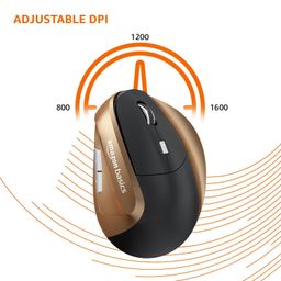 amazon basics Ergonomic Mouse Wireless Vertical Mouse Rechargeable Silent Mice 2.4G Optical USB Mouse, DPI 1000/1200/1600 image 2
