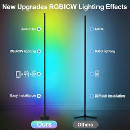 redcamel Corner Floor Lamp Smart RGB LED Corner Lamp with App and Remote Control, 16 Million Colours & 68+ Scene, Timer Setting Ideal for Living Rooms, Bedrooms, and Gaming Rooms (RGB, Small) image 4