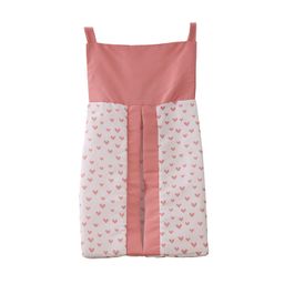 cribmate 1 PC Light Pink Hearts Print pattern Crib Diaper Stacker Storage Organizer image 2