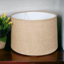 generic Wonder Craft Hub Jute Drum Shade 11x12 for Table & Floor Lamp (Only Shade) image 1