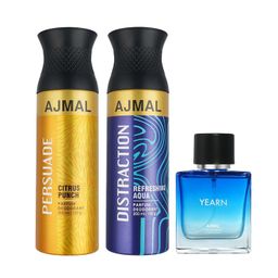Ajmal Persuade & Distraction Deo each 200ml & Yearn EDP 20MLPack of 3 (Total 420ML) for Men & Women image 1