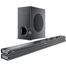 Intex 2.1 Ch 240W Bluetooth Soundbar | 360 Surround Sound & Deep Bass | Remote Control | 6.5" Subwoofer, Bluetooth v5 | USB, HDMI, AUX in & Optical Connectivity (Black) image 1