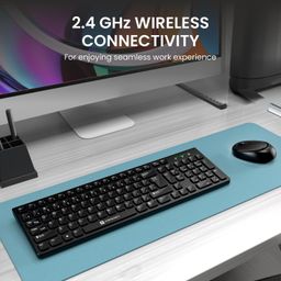Portronics Key7 Combo Wireless Keyboard & Mouse Set with 2.4 GHz USB Receiver, 10m Working Range, 12 Shortcut Keys, Adjustable DPI, 10 Million Key Life & Click Life for PC, Laptop, Mac (Black) image 2