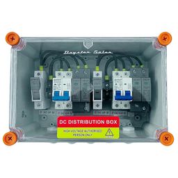 DCDB 2-in-2-out DC Distribution Box with DC Sibass 600V SPD, Sibass 32A MCB 2-pole 800V, Sibass 30A Fuse (2 Series/String x up to 10-12 Panels Max each string) image 1