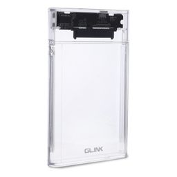 GLink GHD014-2.5" USB 2.0 Transparent Premium External HDD Enclosure Case for SATA SSD HDD for Laptop Hard Disks | High Speed USB 2.0 | Supports 4TB | Tool Free Installation | Transparent image 2
