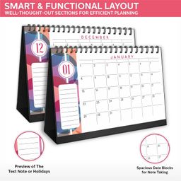 Amazon Basics Desk Undated Calendar 2025 | A5 Size | Planner & Organizer | Home & Office Use image 3