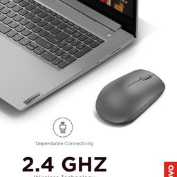 Lenovo 530 Wireless Mouse (Graphite): Ambidextrous, Ergonomic Mouse, Up to 8 Million clicks for Left and Right Buttons, Optical Sensor 1200 DPI, 2.4 GHz Wireless Technology via Nano USB Receiver image 2