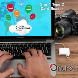 oncro White SD Card Reader Type c Card Reader 3 in 1 USB C to SD Micro TF Card Reader USB 2.0 Camera Camera Memory Card Reader Adapter OTG Compatible with USB C Devices Android Laptop PC image 3