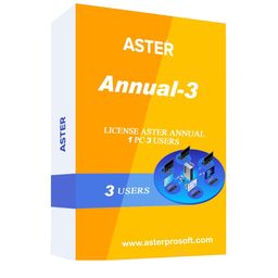 ASTER Annual 3 Workplaces, MS Windows 7/8/10/11/ (3-User 1PC) Annual Subscription 1-Year image 1