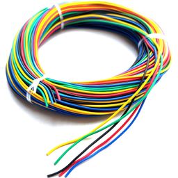 wizzo (25 Meters 14/36 Multi Colour DC Wire Cable For Multipurpose Use, DIY, Electronics Works, Science Projects (5 Meters Each Red, Green, Blue, Yellow, Black) image 1